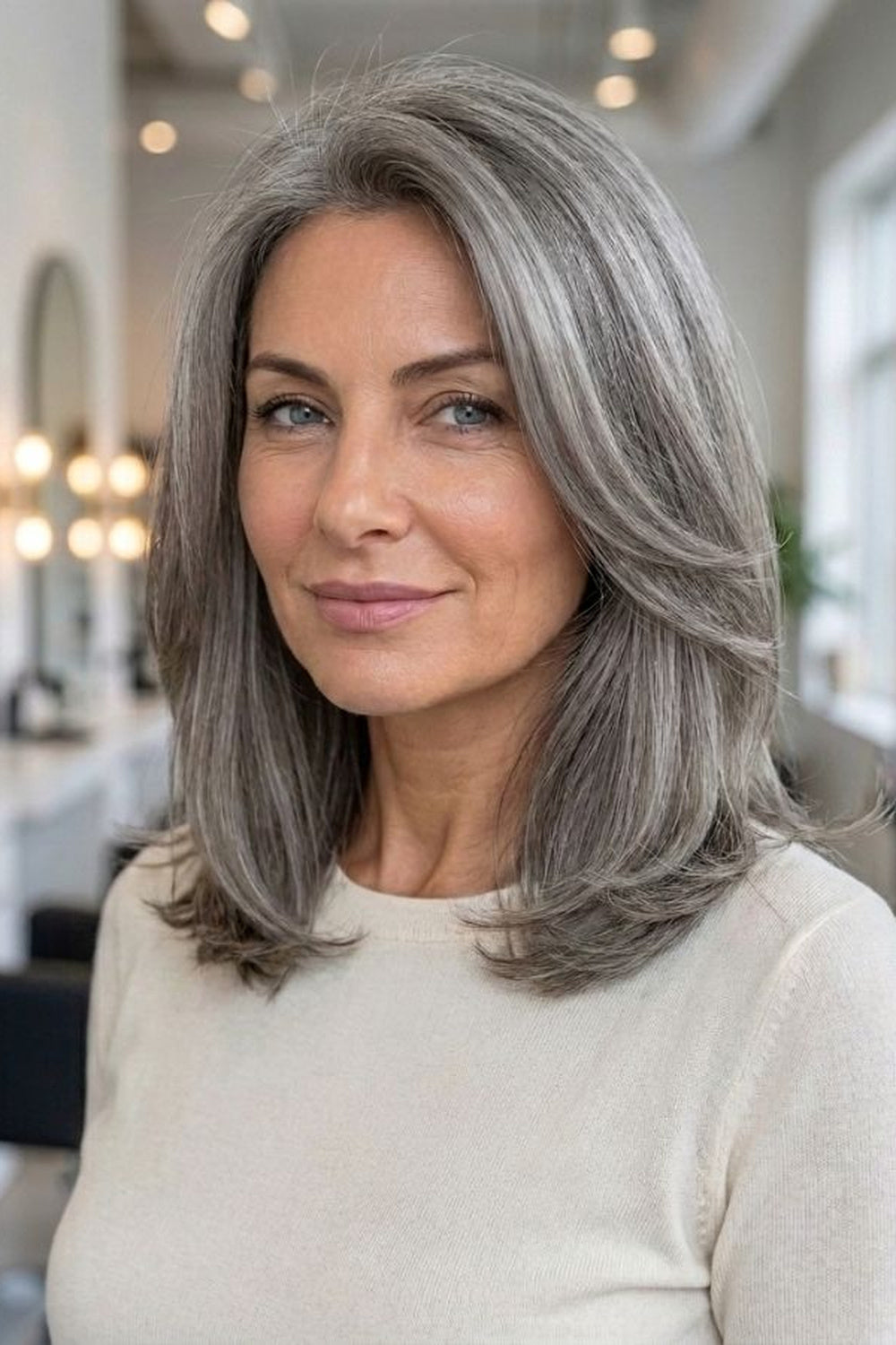 Gray silk top hair topper