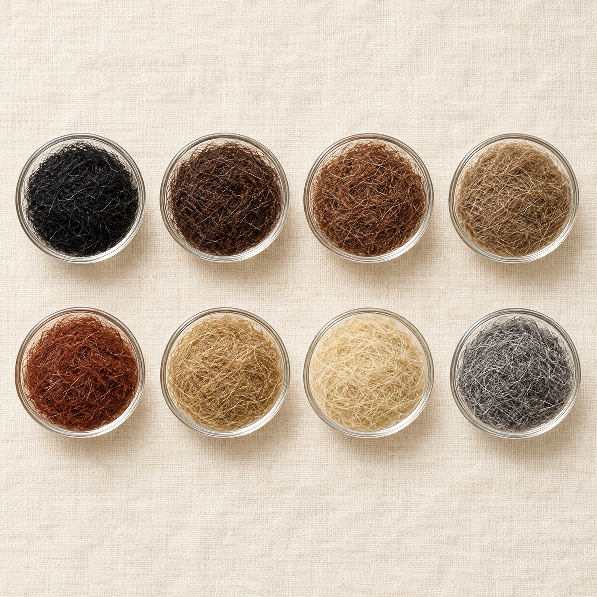 Available hair fiber shades