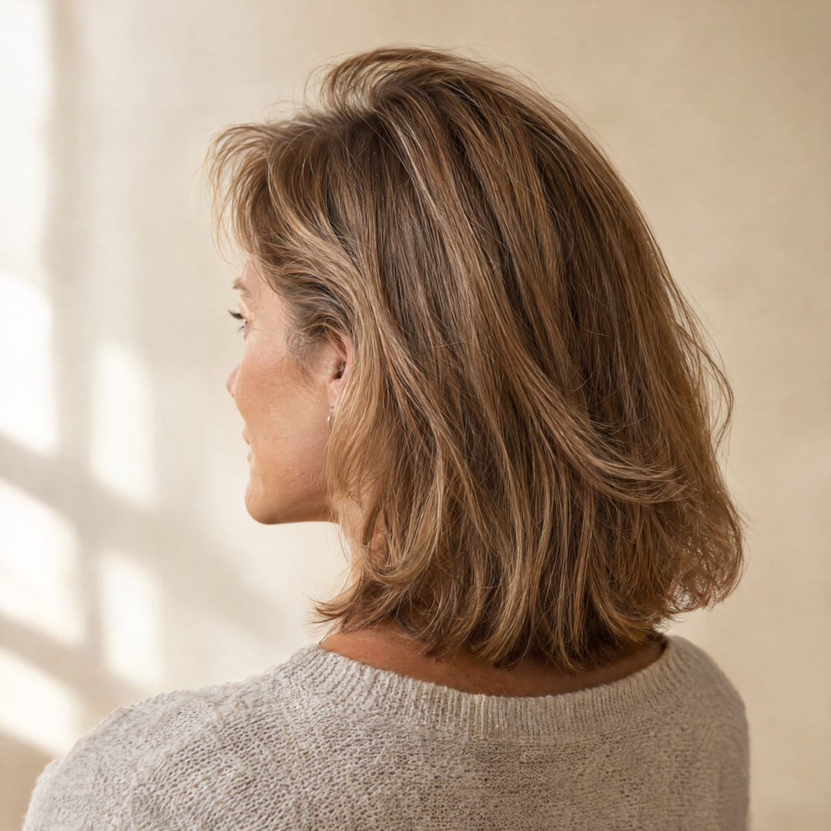 Fine hair with soft lift at the roots